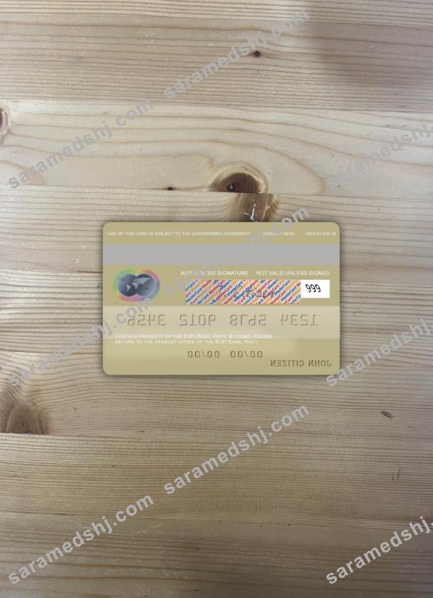 Haiti BUH Bank mastercard photolook back